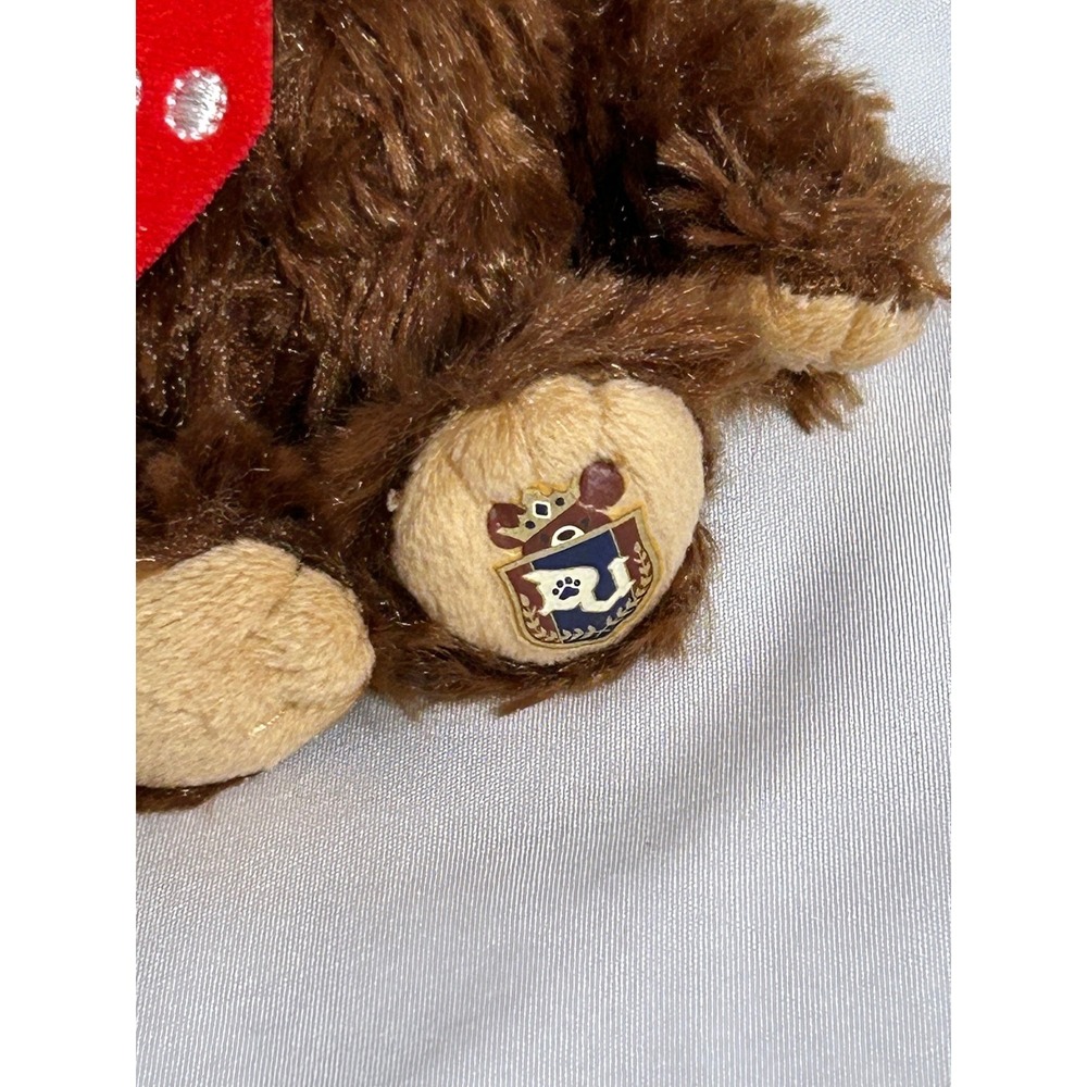 Disney UniBEARsity Brown Bear Plush Keychain Ludwig Von Drake Red Tie 7 Inch - Picture 7 of 8